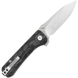 QSP Hawk Linerlock Knife - Shredded Carbon Fiber Handle With CPM S35VN 3.25 Inch Blade For EDC by QSP Knife