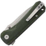 QSP Hawk Linerlock Knife - Green Micarta Handle, Satin 14C28N Blade, Extended Tang, EDC Ready by QSP Knife