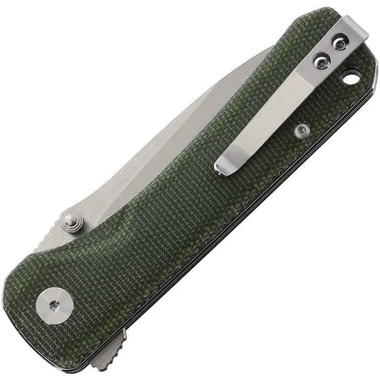 QSP Hawk Linerlock Knife - Green Micarta Handle, Satin 14C28N Blade, Extended Tang, EDC Ready by QSP Knife