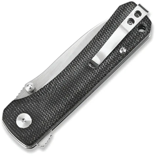 QSP Hawk Linerlock Knife Black Micarta - Extended Tang Satin 3.25 Inch Blade For EDC Enthusiasts by QSP Knife