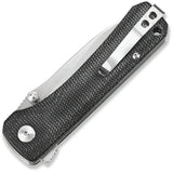 QSP Hawk Linerlock Knife Black Micarta - Extended Tang Satin 3.25 Inch Blade For EDC Enthusiasts by QSP Knife