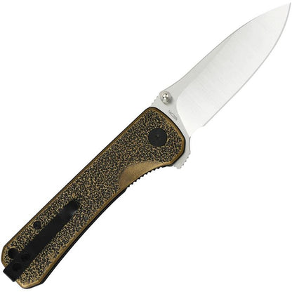 QSP Hawk Linerlock Brass Handle EDC Knife With Satin 14C28N Blade For Everyday Carry by QSP Knife