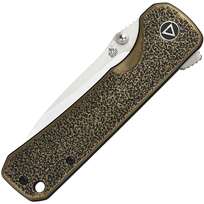 QSP Hawk Linerlock Brass Handle EDC Knife With Satin 14C28N Blade For Everyday Carry by QSP Knife