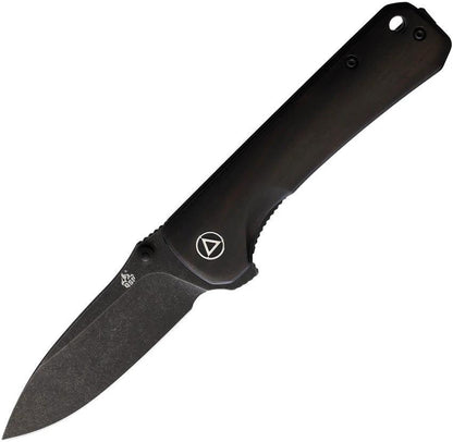 QSP Hawk Linerlock Knife Ebony Wood Handle 14C28N Sandvik Stainless Stonewash Blade EDC Classic by QSP Knife