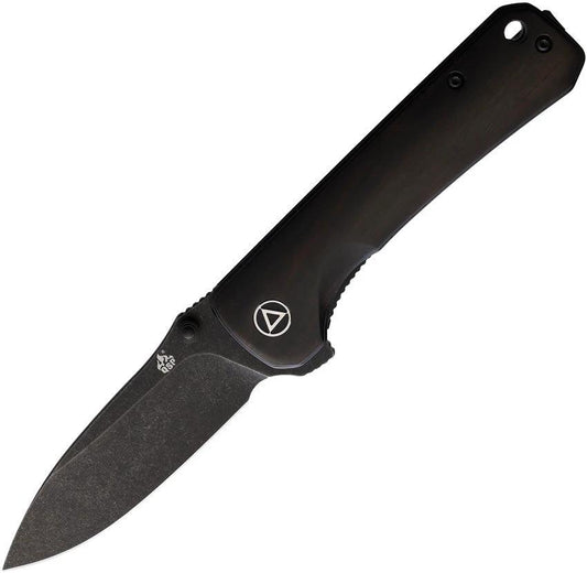 QSP Hawk Linerlock Knife Ebony Wood Handle 14C28N Sandvik Stainless Stonewash Blade EDC Classic by QSP Knife