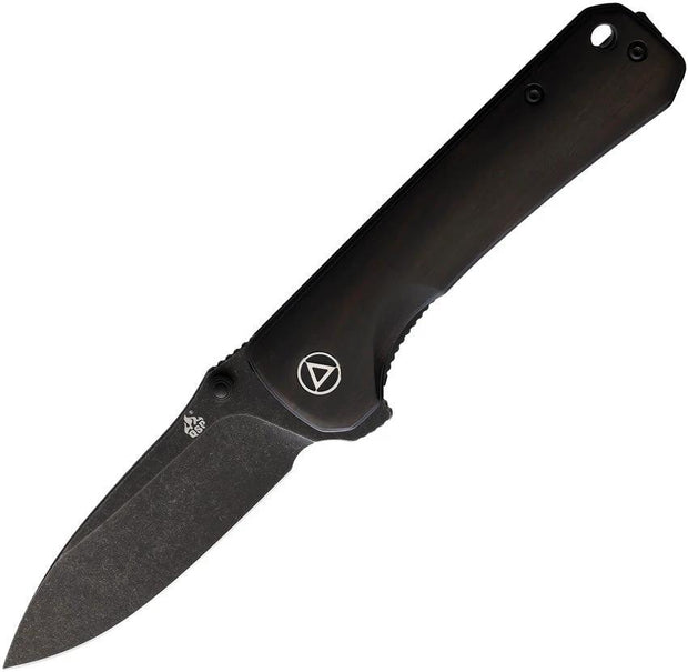 QSP Hawk Linerlock Knife Ebony Wood Handle 14C28N Sandvik Stainless Stonewash Blade EDC Classic by QSP Knife