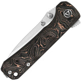 QSP Hawk Linerlock EDC Knife For Enthusiasts With Copper Foil Carbon Fiber Handle And S35VN Blade by QSP Knife