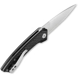 QSP Leopard Linerlock Knife With Carbon Fiber Handle And Satin 14C28N Blade For EDC Enthusiasts by QSP Knife
