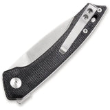 QSP Leopard Linerlock Knife - Compact EDC With Satin 3In Blade And Black Linen Micarta Handle by QSP Knife