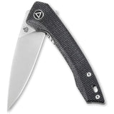 QSP Leopard Linerlock Knife - Compact EDC With Satin 3In Blade And Black Linen Micarta Handle by QSP Knife