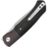 QSP Gannet Linerlock EDC Knife - Compact Folding Design With 3.38 Inch Satin 154CM Blade And Black Linen Micarta Handle by QSP Knife