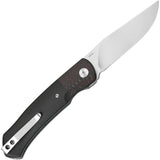 QSP Gannet Linerlock EDC Knife - Compact Folding Design With 3.38 Inch Satin 154CM Blade And Black Linen Micarta Handle by QSP Knife