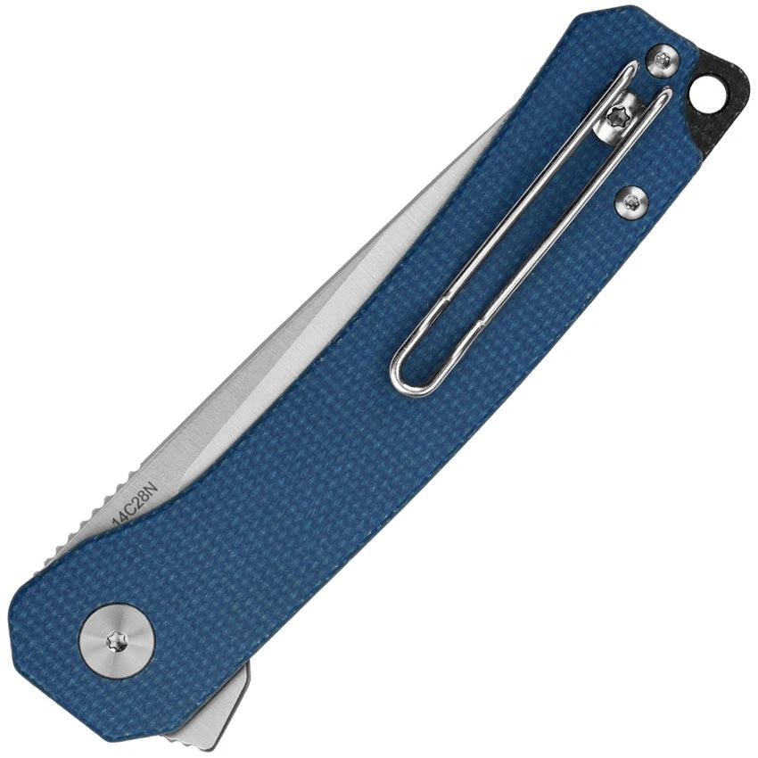 QSP Osprey Linerlock Knife Blue Micarta QS139 B For EDC Enthusiasts Premium Satin 14C28N Blade Extended Tang by QSP Knife