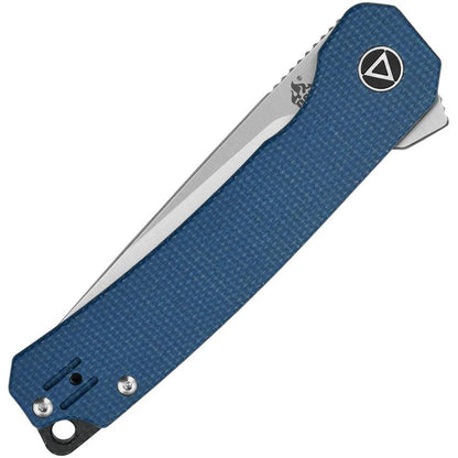 QSP Osprey Linerlock Knife Blue Micarta QS139 B For EDC Enthusiasts Premium Satin 14C28N Blade Extended Tang by QSP Knife