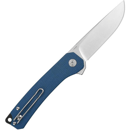 QSP Osprey Linerlock Knife Blue Micarta QS139 B For EDC Enthusiasts Premium Satin 14C28N Blade Extended Tang by QSP Knife