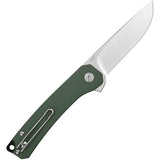 QSP Osprey Linerlock Knife - Green Micarta Handle, Extended Tang, 3.25in Satin Blade For EDC by QSP Knife