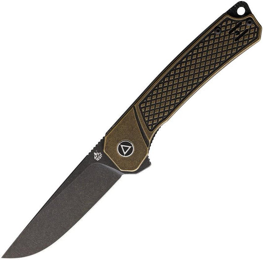 QSP Knife Osprey Linerlock Brass Black QS139-D2 by QSP Knife