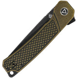 QSP Osprey Linerlock Knife - Brass Handle With Black Stonewashed 14C28N Blade For EDC Enthusiasts by QSP Knife