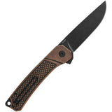 QSP Osprey Linerlock Knife - Copper Handle Extended Tang For EDC Fans, 3.25in Sandvik 14C28N Blade by QSP Knife