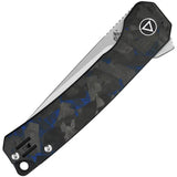 QSP Osprey Linerlock Knife - Satin 14C28N Blade With G10 And Carbon Fiber Handle Extended Tang For EDC by QSP Knife