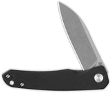 QSP Otter Linerlock Knife - Slim EDC With 2.75 Inch Blade Stonewash Finish Black G10 Handle by QSP Knife