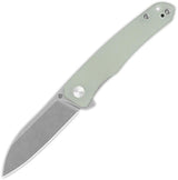 QSP Otter Linerlock Knife Jade G10 Handle 14C28N Blade 2.75in Closed 3.88in Extended Tang Pocket Clip EDC Enthusiasts by QSP Knife