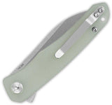 QSP Otter Linerlock Knife Jade G10 Handle 14C28N Blade 2.75in Closed 3.88in Extended Tang Pocket Clip EDC Enthusiasts by QSP Knife