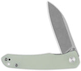 QSP Otter Linerlock Knife Jade G10 Handle 14C28N Blade 2.75in Closed 3.88in Extended Tang Pocket Clip EDC Enthusiasts by QSP Knife