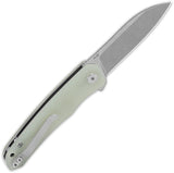 QSP Otter Linerlock Knife Jade G10 Handle 14C28N Blade 2.75in Closed 3.88in Extended Tang Pocket Clip EDC Enthusiasts by QSP Knife