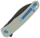 QSP Otter Linerlock Knife Jade G10 Handle 14C28N Blade Extended Tang For EDC Enthusiasts by QSP Knife