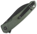 QSP Otter Linerlock Knife Green Micarta - Compact EDC Knife With 2.75 Inch 14C28N Blade For Everyday Tasks by QSP Knife