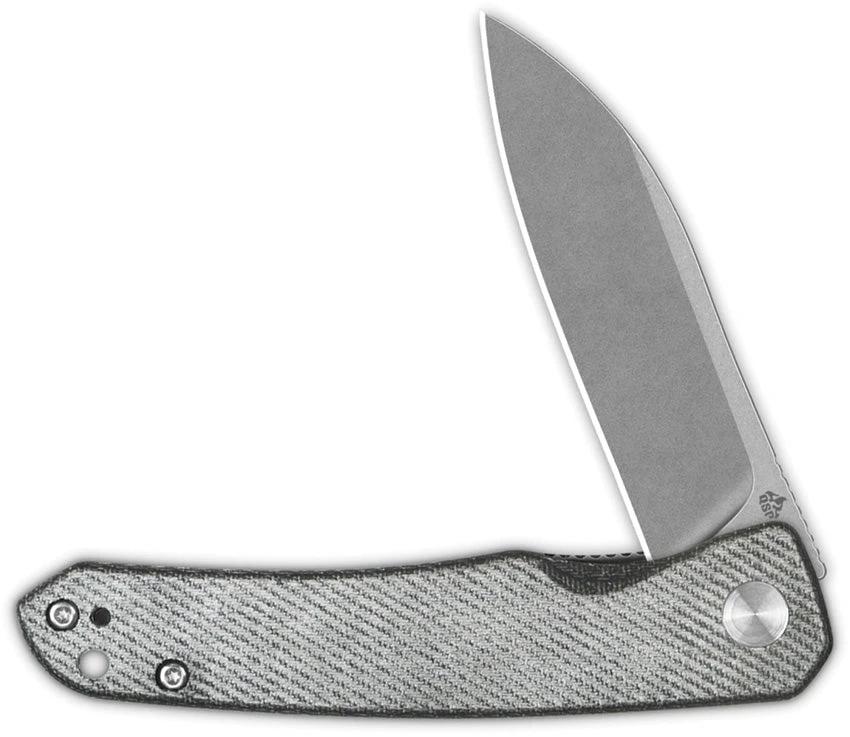 QSP Otter Linerlock Knife Denim Micarta EDC Friendly Durable Stonewashed Blade Extended Tang Pocket Clip by QSP Knife