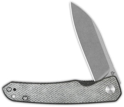 QSP Otter Linerlock Knife Denim Micarta EDC Friendly Durable Stonewashed Blade Extended Tang Pocket Clip by QSP Knife