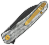 QSP Otter Linerlock Knife Denim Micarta Handle Extended Tang 14C28N Sandvik Blade For EDC Enthusiasts by QSP Knife