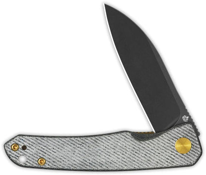 QSP Otter Linerlock Knife Denim Micarta Handle Extended Tang 14C28N Sandvik Blade For EDC Enthusiasts by QSP Knife