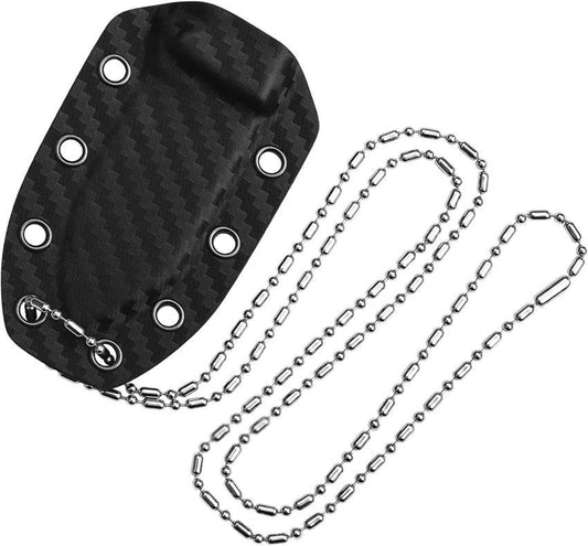 QSP Knife Canary Damascus Neck Knife QS141 J For Outdoor Enthusiasts And EDC With Patriotic Carbon Fiber Handle by QSP Knife