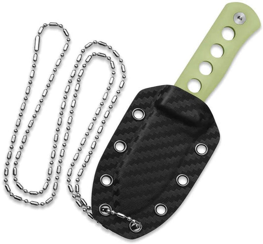 QSP Canary Neck Knife Two Point Five Inch Spear Point Glow In The Dark Resin Handle EDC For Outdoor And Urban Carry by QSP Knife