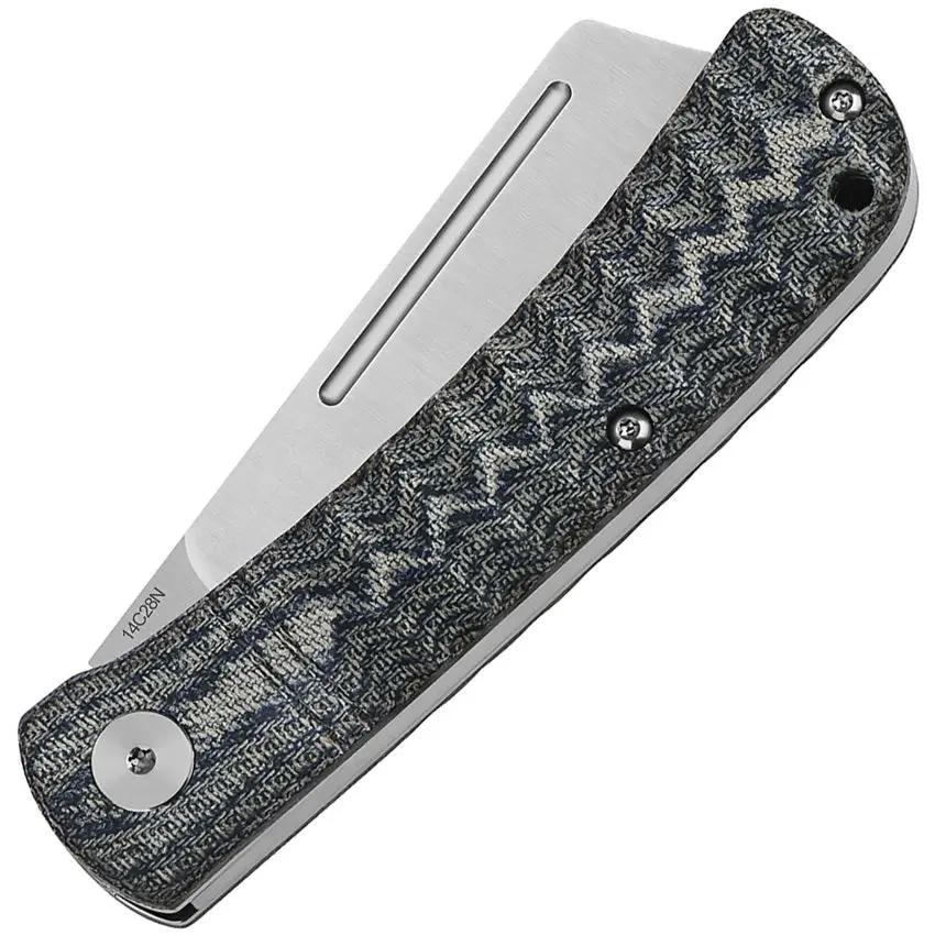 QSP Hedgehog Slip Joint Knife - Denim Micarta Handle With Satin 14C28N Blade For EDC Enthusiasts by QSP Knife