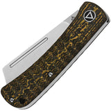 QSP Hedgehog QS142-C Slip Joint Knife - Gold Sculpted Carbon Fiber Handle For EDC Enthusiasts by QSP Knife