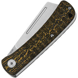 QSP Hedgehog QS142-C Slip Joint Knife - Gold Sculpted Carbon Fiber Handle For EDC Enthusiasts by QSP Knife