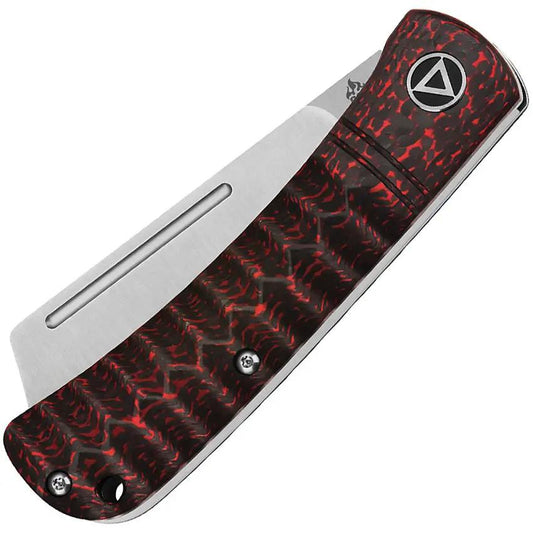 QSP Hedgehog Slip Joint Knife Bold Red Carbon Fiber Handle With 2.75 Inch Satin Blade For EDC Enthusiasts by QSP Knife