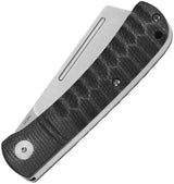 QSP Hedgehog Slip Joint Knife 2.75 Inch Satin Blade Black Micarta Handle - Nonlocking Compact EDC by QSP Knife