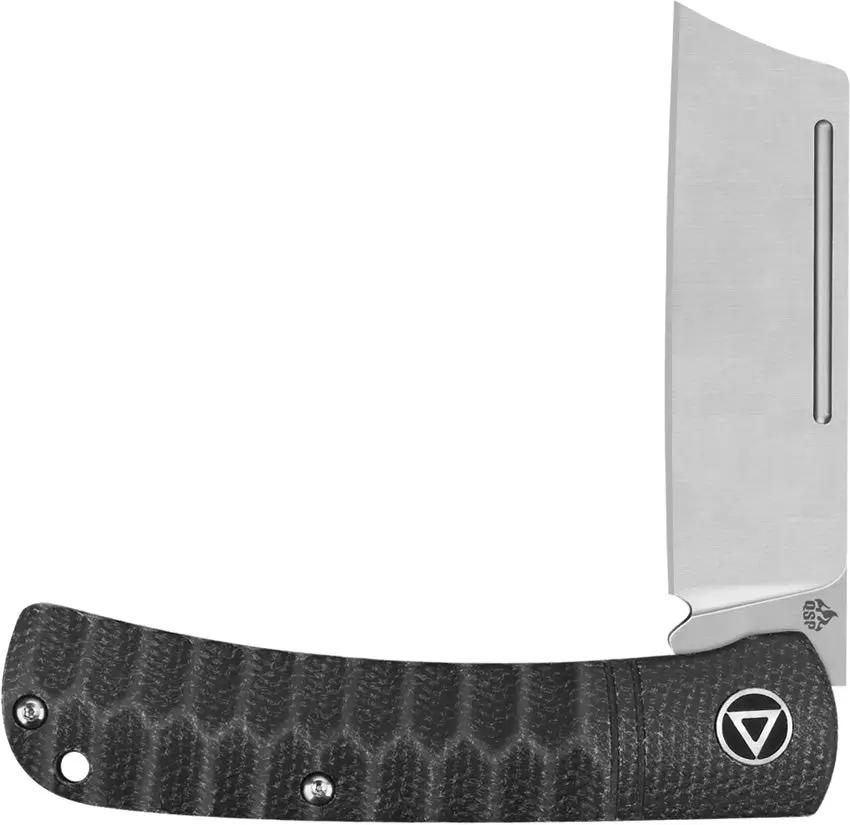 QSP Hedgehog Slip Joint Knife 2.75 Inch Satin Blade Black Micarta Handle - Nonlocking Compact EDC by QSP Knife