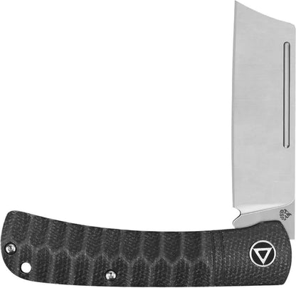 QSP Hedgehog Slip Joint Knife 2.75 Inch Satin Blade Black Micarta Handle - Nonlocking Compact EDC by QSP Knife