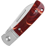 QSP Hedgehog Slip Joint Knife With Red Resin Handle And Satin 14C28N Blade For EDC Enthusiasts by QSP Knife