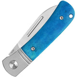 QSP Hedgehog Slip Joint Knife QS142SP-D - Blue Bone Handle With Satin 14C28N Blade For EDC Enthusiasts by QSP Knife