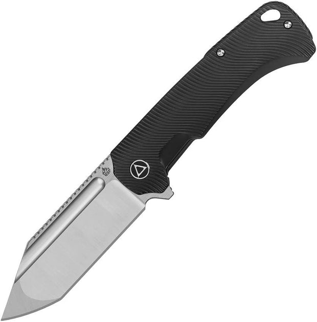 QSP Rhino Framelock EDC Knife 3.25in M390 Satin Tanto With Black Titanium Handle by QSP Knife