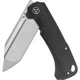 QSP Rhino Framelock EDC Knife 3.25in M390 Satin Tanto With Black Titanium Handle by QSP Knife