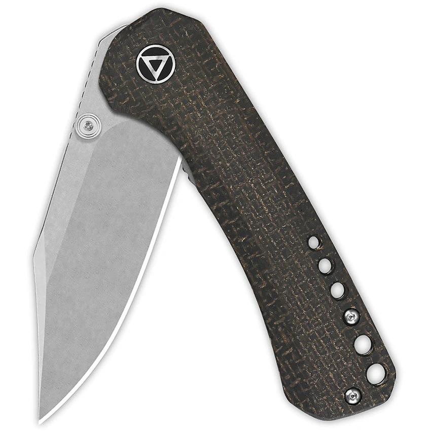 QSP Kestrel Linerlock Folding Knife 4 Inch Closed 14C28N Sandvik Blade Brown Micarta For EDC Enthusiasts by QSP Knife