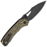 QSP Hornbill Liner Lock Knife - Premium Golden Carbon Fiber Handle With 3.25in S35VN Blade by QSP Knife